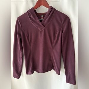 REI Women's Maroon V-Neck Fleece Pullover Size XS